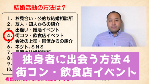 独身者と出会う方法4 街コン・飲食店イベント