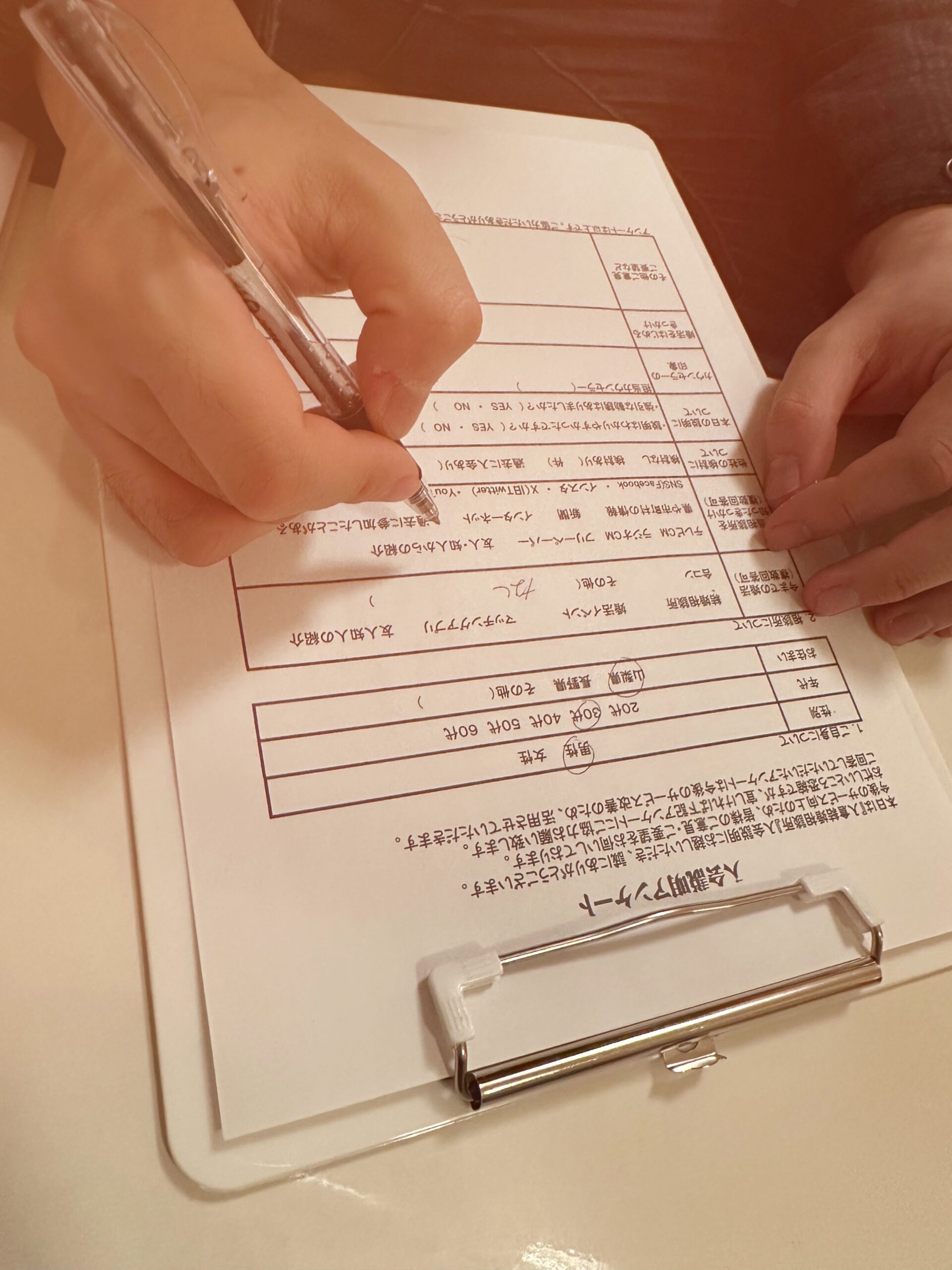 30代男性 入会説明アンケート