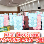 【報告有】9月7日(日)12時50分~【南アルプス市主催】MAX15対15!20代後半30代40代後半中心!シャインマスカット&スイーツ婚活(シャインマスカットプレゼント!)