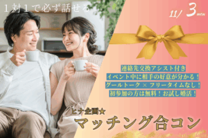 ヒナ企画★【男性31～42歳,女性29歳～42歳】マッチング合コン｜11月3日(月)17時20分～