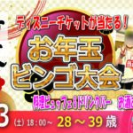 ディズニーチケットが当る！お年玉ビンゴ大会 【28～39歳】目指せ！2,100回大新年会(お酒有)｜1月3日（土）18時～開催
