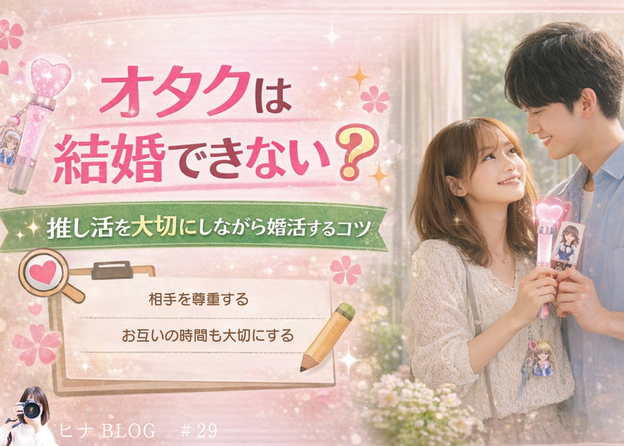 オタクは結婚できない？推し活を大切にしながら婚活するコツ - スタッフヒナ ブログ⛄#29